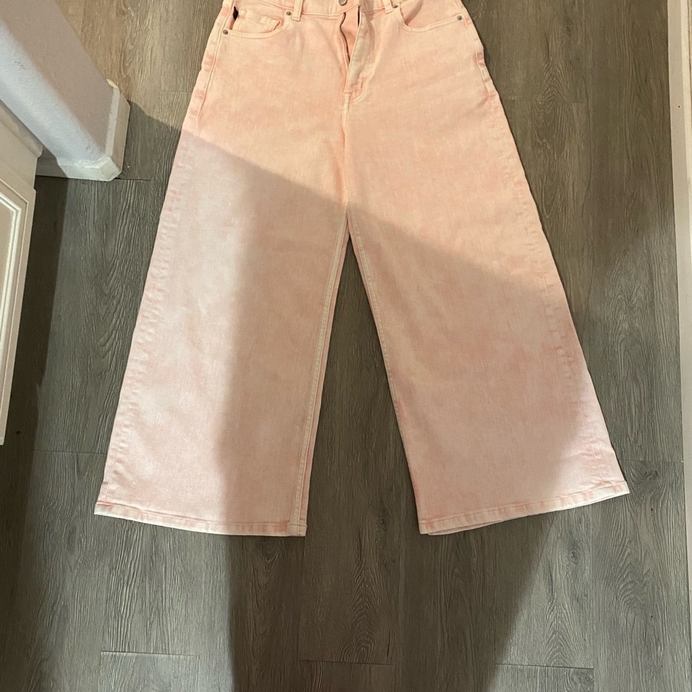 Johnny Was Pink Wide-Leg Jeans